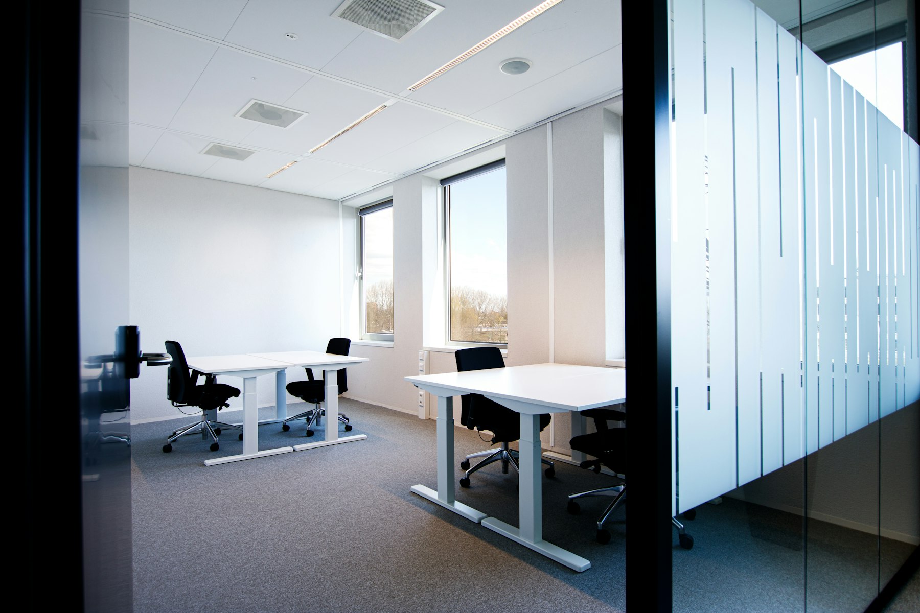 Office with glass walls