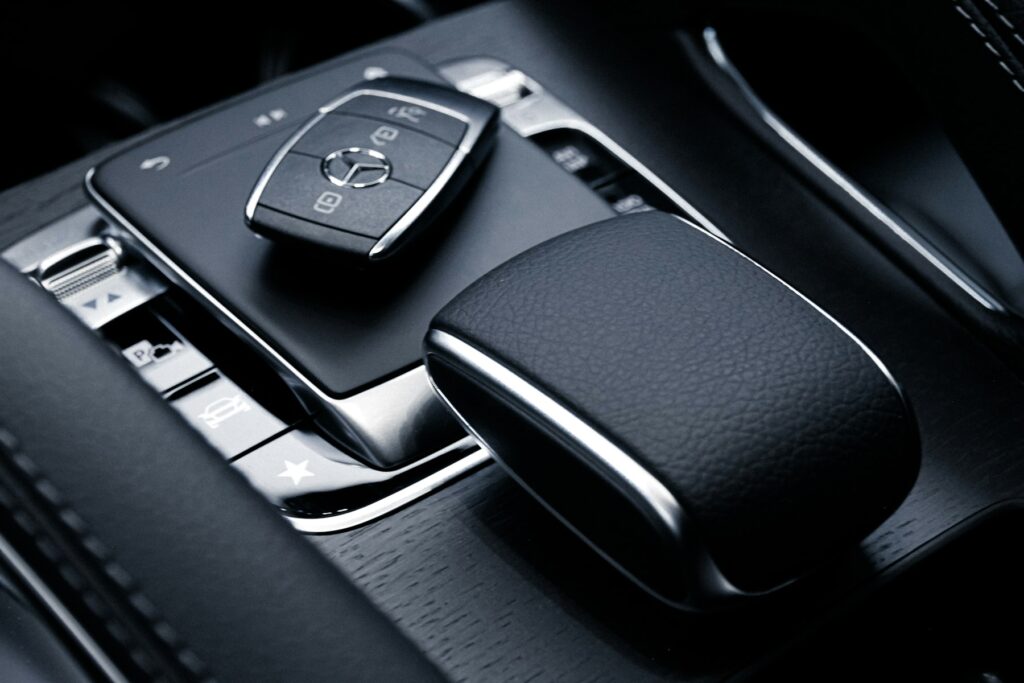 Smart key in a car console