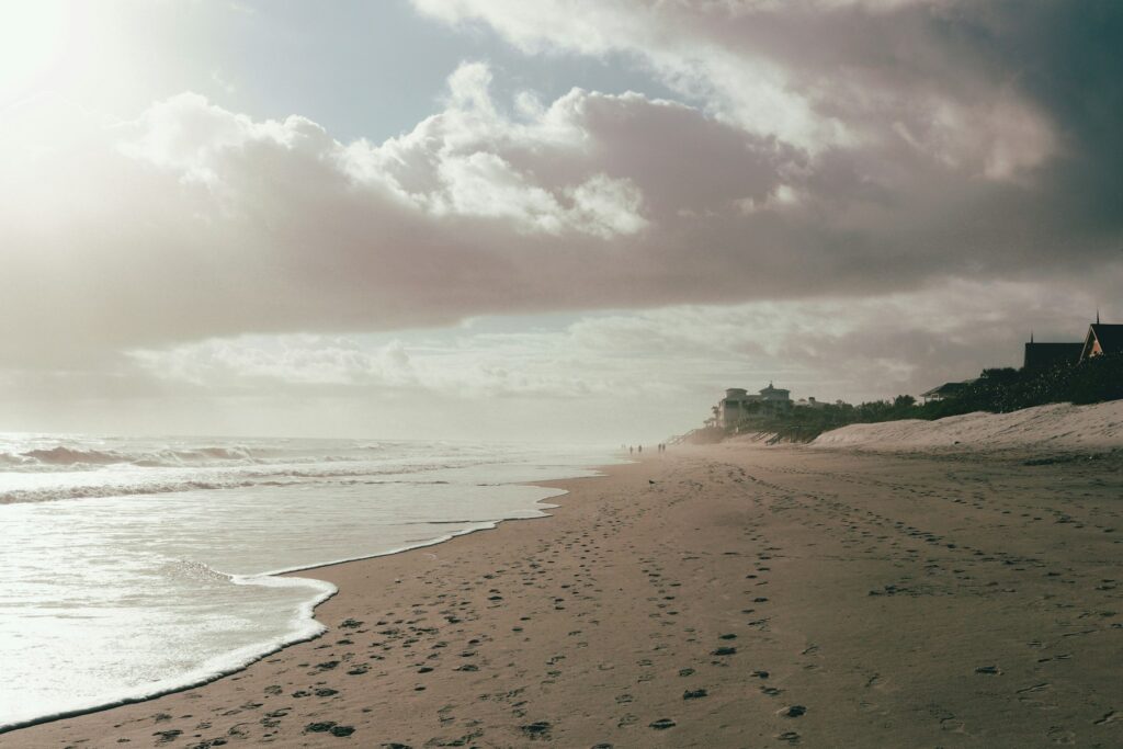 Quiet Atlantic beach in the morning