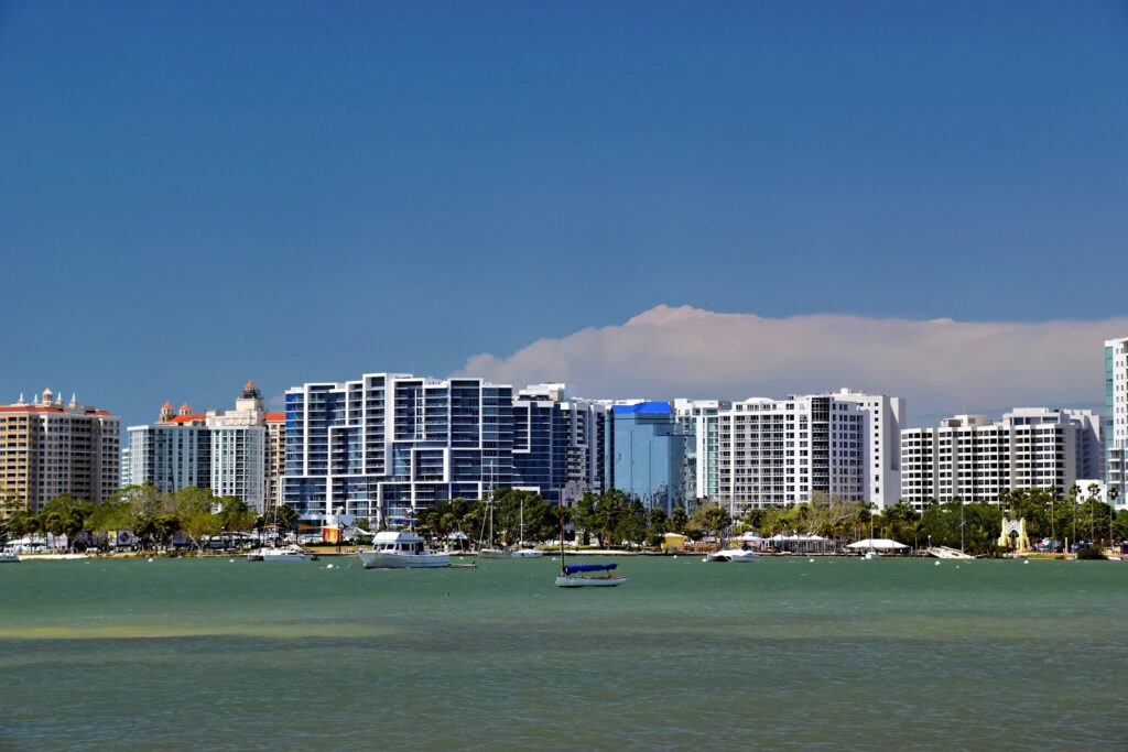 Waterfront condos across the bay