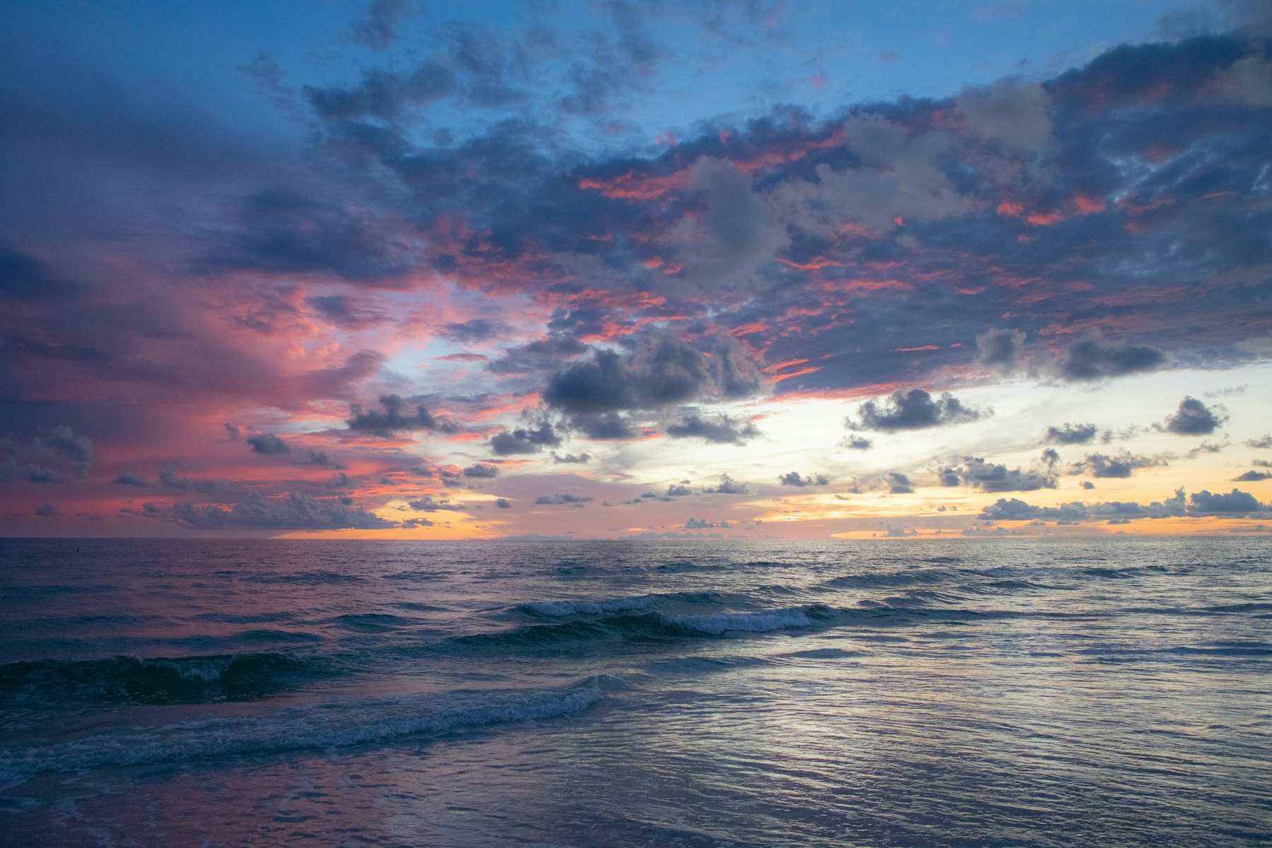 Pink sky over the Atlantic before sunrise