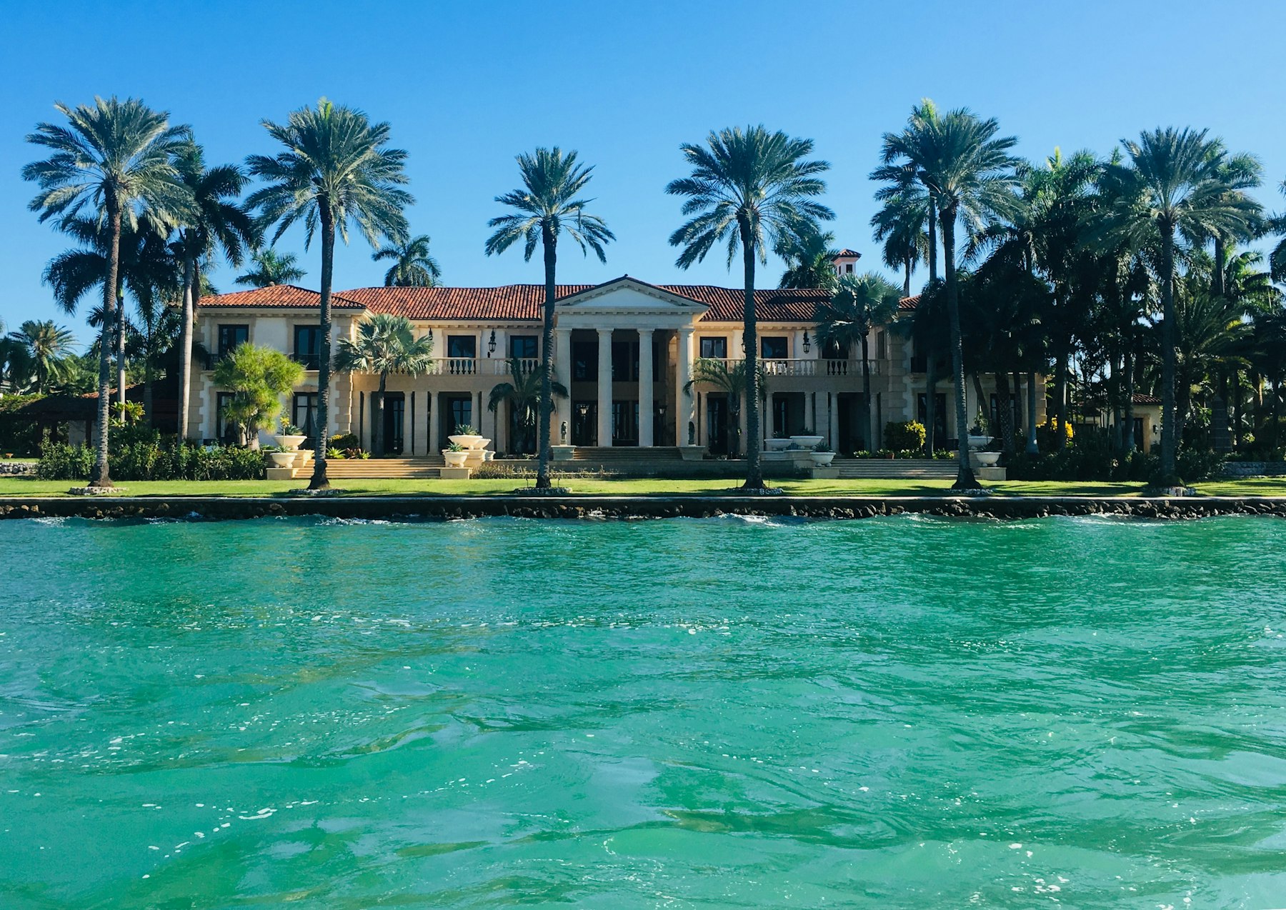 Waterfront home seen from the river